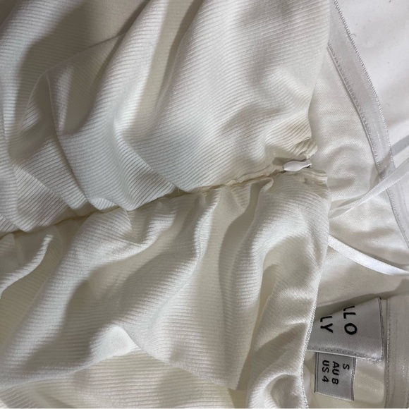 Hello Molly White Ribbed One Shoulder Bodycon Dress - Picture 6 of 7